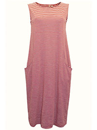 SS RED-STRIPE Canvas Sunbaked Chalk Halldrine Dress - Plus Size 16