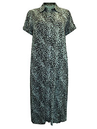 SAGE Animal Print Midi Shirt Dress - Size 6 to 16