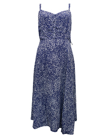 BLUE Animal Print Button Front Fit & Flare Dress - Size 8 to 18