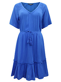 S/DAR BLUE Stretch Waist Summer Dress - Size 10