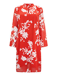 S/DAR RED Floral Print Shift Dress - Size 6 to 12