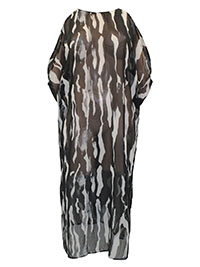BLACK Printed Cold Shoulder Kaftan Dress - Size 12 to 18