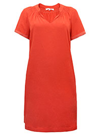 RED Linen Shift Dress - Size 10 to 22