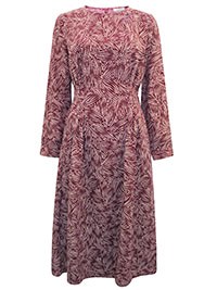 PLUM Printed Long Sleeve Dress - Size 10 to 20