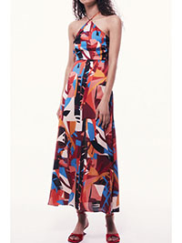 MULTI Printed Halterneck Dress - Size 8 to 12 (S to L)