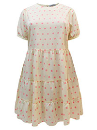 PEACH Spot Tiered Smock Dress - Plus Size 18 to 22