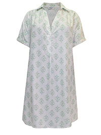 GREEN Viscose Twill Relaxed Shirt Dress - Plus Size 12 to 28