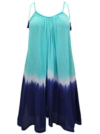 AQUA Tie Dye Tassel Detail Beach Dress - Plus Size 12/14 to 16/18 (M to L)