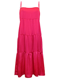 PINK Strappy Tiered Midi Dress - Size 8 to 10 (S to M)