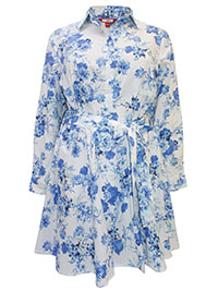 JB WHITE Floral Belted Shirt Dress - Plus Size 20 to 32