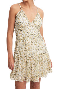 SAGE Strappy Frill Detail Chiffon Mini Dress - Size 8 to 12 (EU 34 to 38)