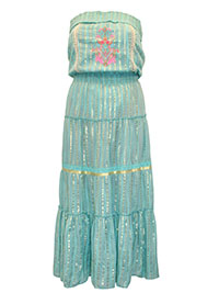 GREEN Embroidered Bandeau Tiered Maxi Dress - Size 10/12 to 30/32 (S to 3X)