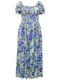 JB BLUE Animal Print Shirred Maxi Dress - Size 8 to 12