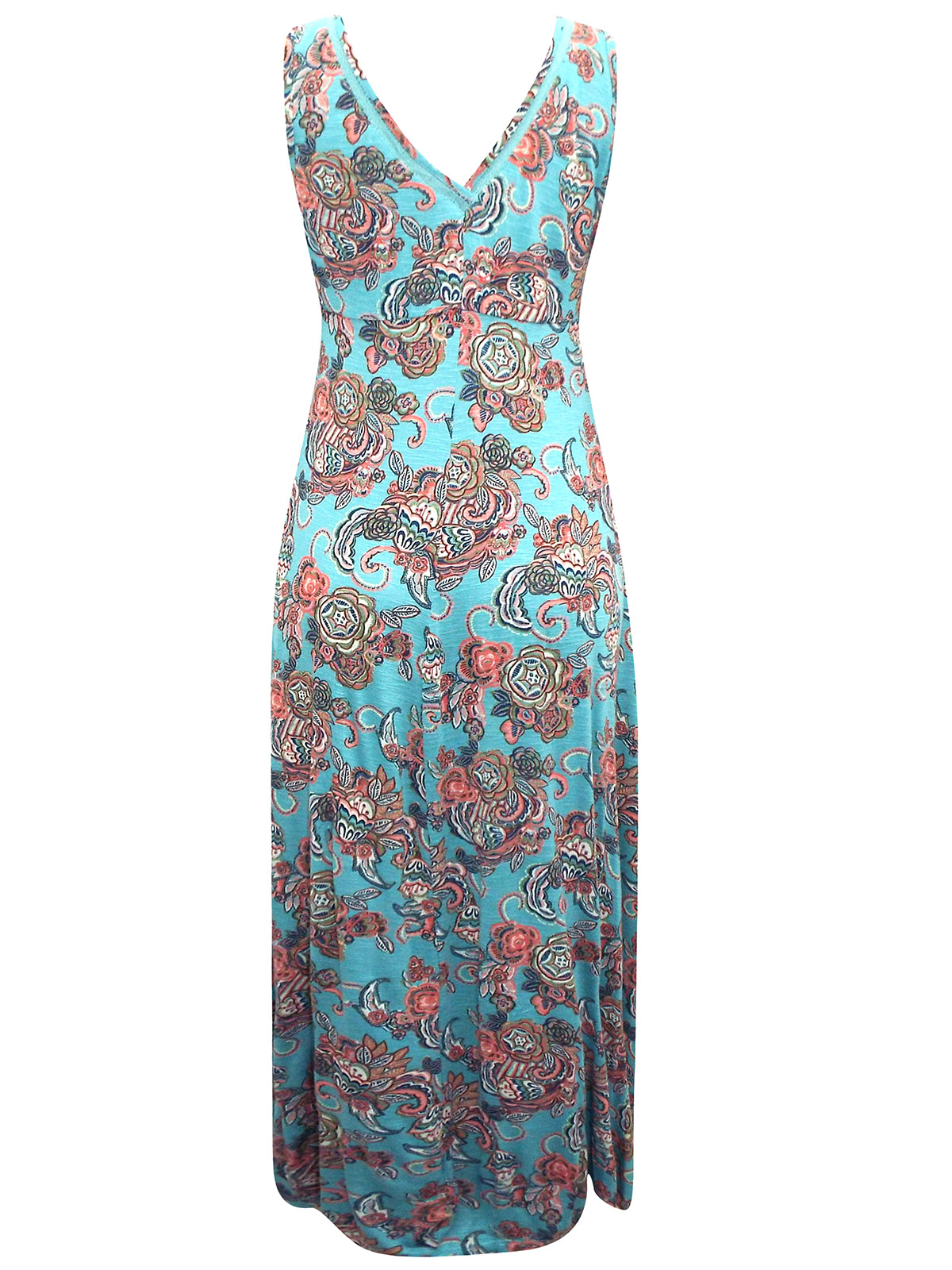 FAT FACE - - Fat Face TURQUOISE Makita Spiral Floral Maxi Dress - Size ...