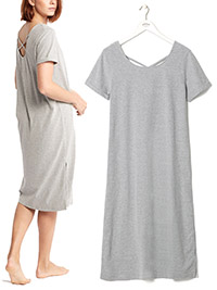 Fat Face GREY-MARL Lexi Cotton Blend Jersey T-Shirt Dress - Size XS to L