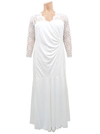 IRREGULAR - Scarlett & Jo WHITE Lace Sleeve Long Wedding Dress - Plus Size 12 to 40