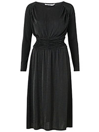 Ellos BLACK Olinda Shirred Waist Shimmer Dress - Size 8/10 to 20/22 (EU 34/36 to 46/48)