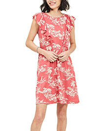 Fat Face RED Kate Flamingo Dress - Size 6 to 18
