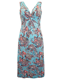 Fat Face TURQUOISE Makita Spiral Floral Dress - Size 8 to 14