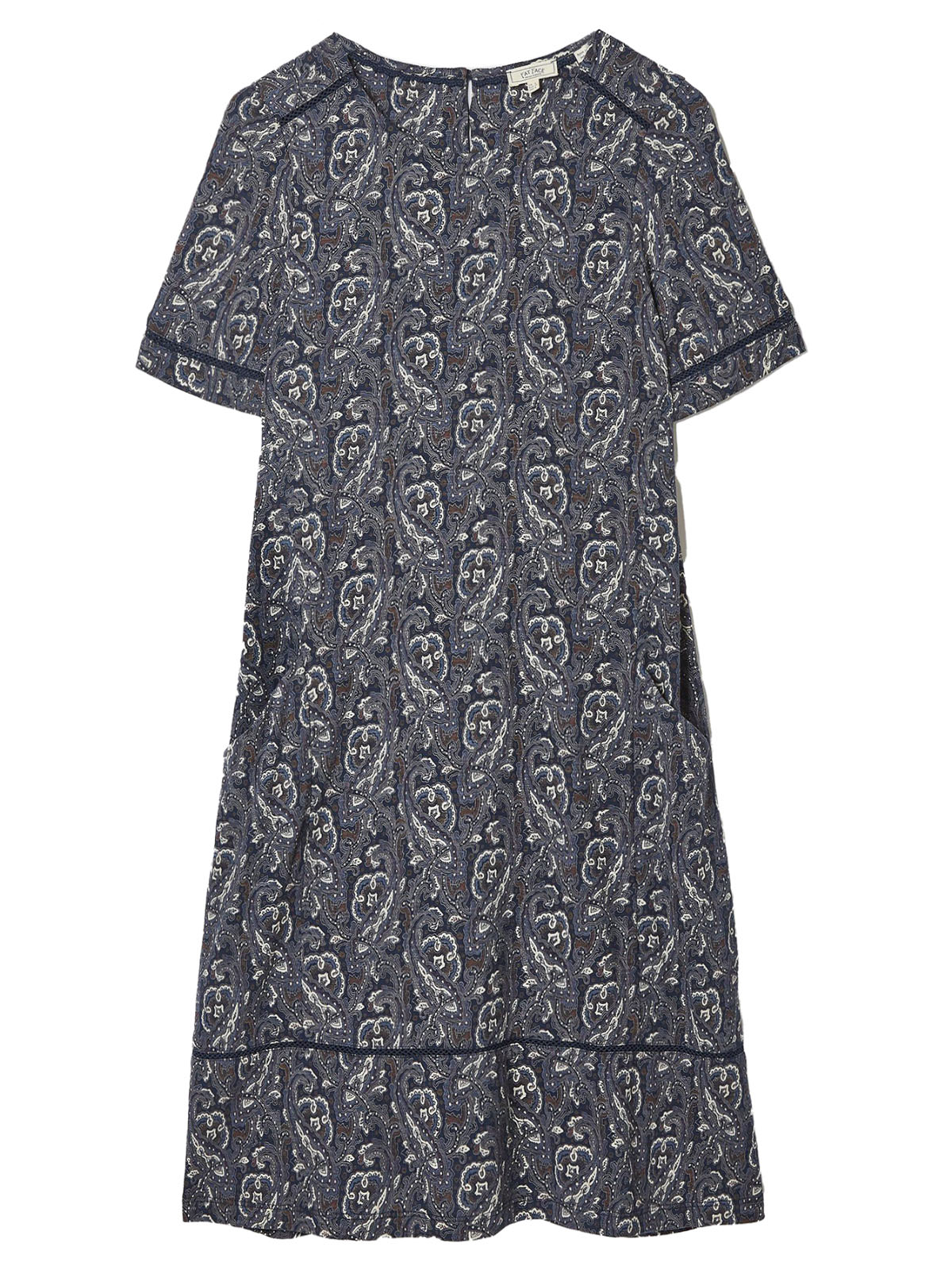FAT FACE - - Fat Face NAVY Simone Paisley Jersey Dress - Size 12 to 14