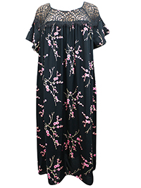 Amoureuse BLACK Sleeveless Floral Print Wrap Dress - Plus Size 32/34 (US 3X)