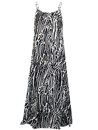 Long Tall Sally BLACK Printed Flowy Maxi Dress - Size 8 to 24