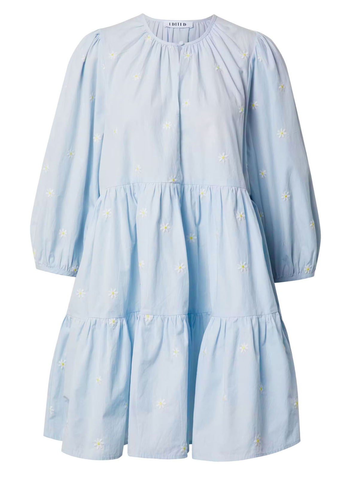 Edited - - Edited BABY-BLUE Joanna Daisy Embroidered Tiered Dress ...