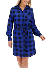 Capsule BLUE Check Tie Waist Shirt Dress - Size 10 to 16