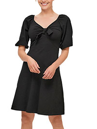 Ellos BLACK Andrea Balloon Sleeve Dress - Size 8/10 to 12/14 (EU 34/36 to 38/40)