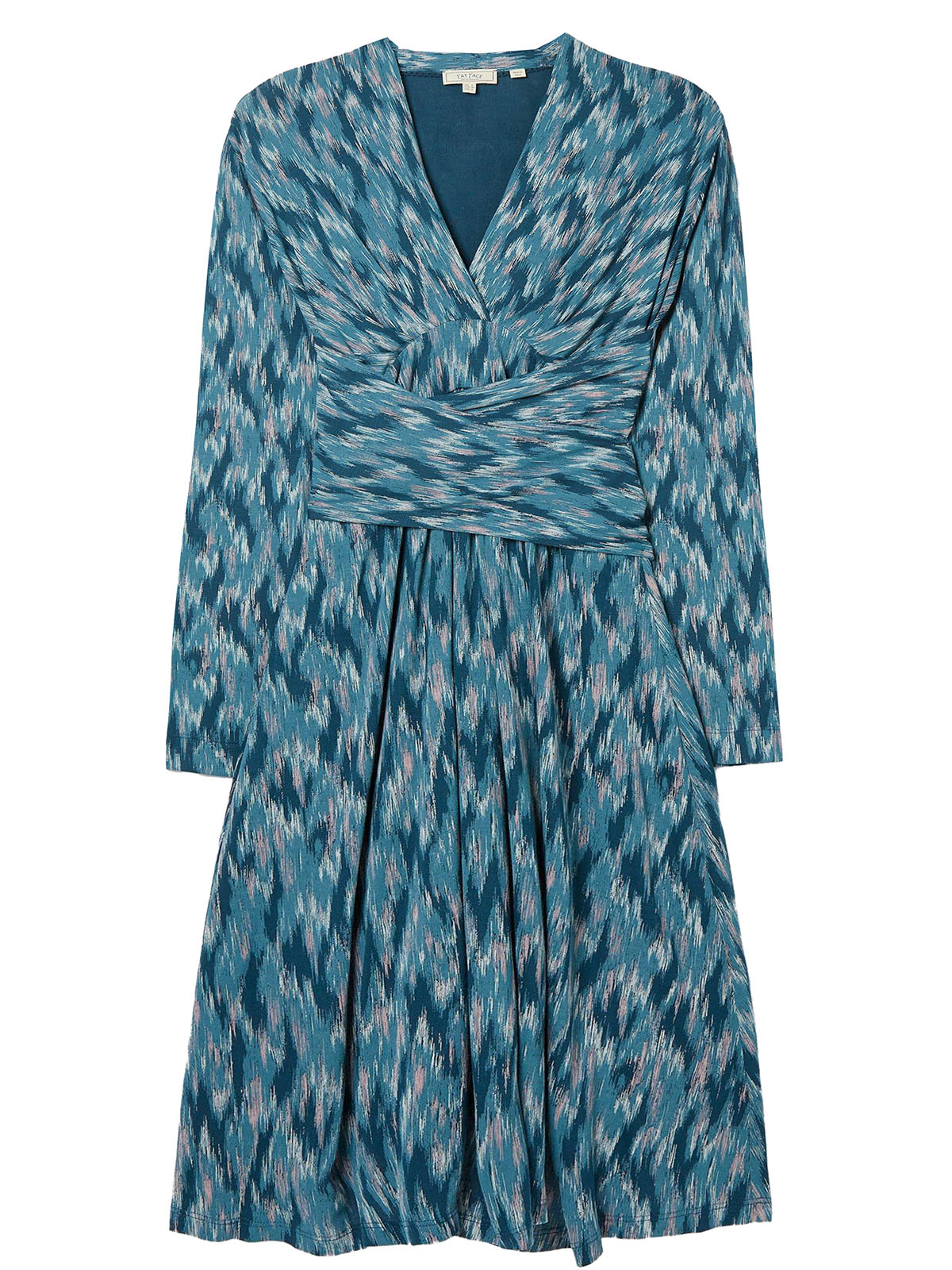 FAT FACE - - TEAL Delphine Ikat Jersey Dress - Size 10 to 16