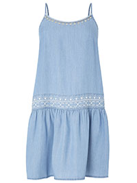 M0NSOON BLUE Embellished Peri Sun Dress - Size 8/10 to 20/22 (S to XL)