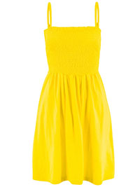 BPC YELLOW Pure Cotton Shirred Strappy Dress - Plus Size 14/16 to 26/28 (US M to 2XL)