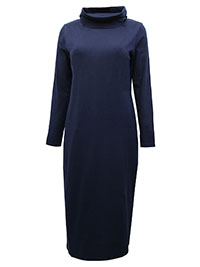 NAVY Roll Neck Jersey Midi Dress - Size 10/12 to 22/24 (EU 36/38 to 48/50)