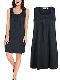 BPC BLACK Crochet Neckline Sleeveless Dress - Plus Size 14/16 to 30/32 (M to 3XL)