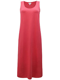J.Jill SALMON Pure Cotton Side Split Maxi Dress - Size 8/10 to 18/20 (US S to XL)