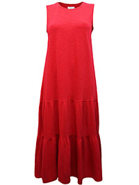 J.Jill RED Pure Cotton Tiered Maxi Dress - Size 4/6 to 22 (US XS to 2X)