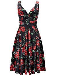 BLACK Romantic Floral Dress - Plus Size 12 to 26