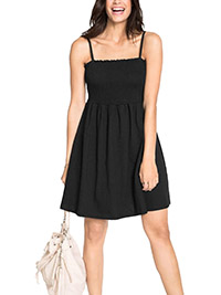 BPC BLACK Pure Cotton Shirred Strappy Dress - Size 10/12 to 26/28 (US S to 2XL)