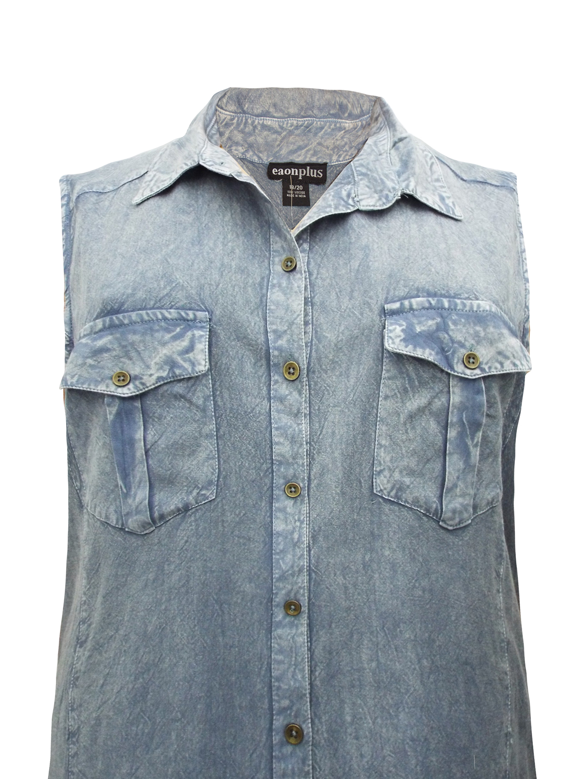 eaonplus DARK-GREY Sleeveless Collared Shirt Dress - Plus Size 18/20 to ...