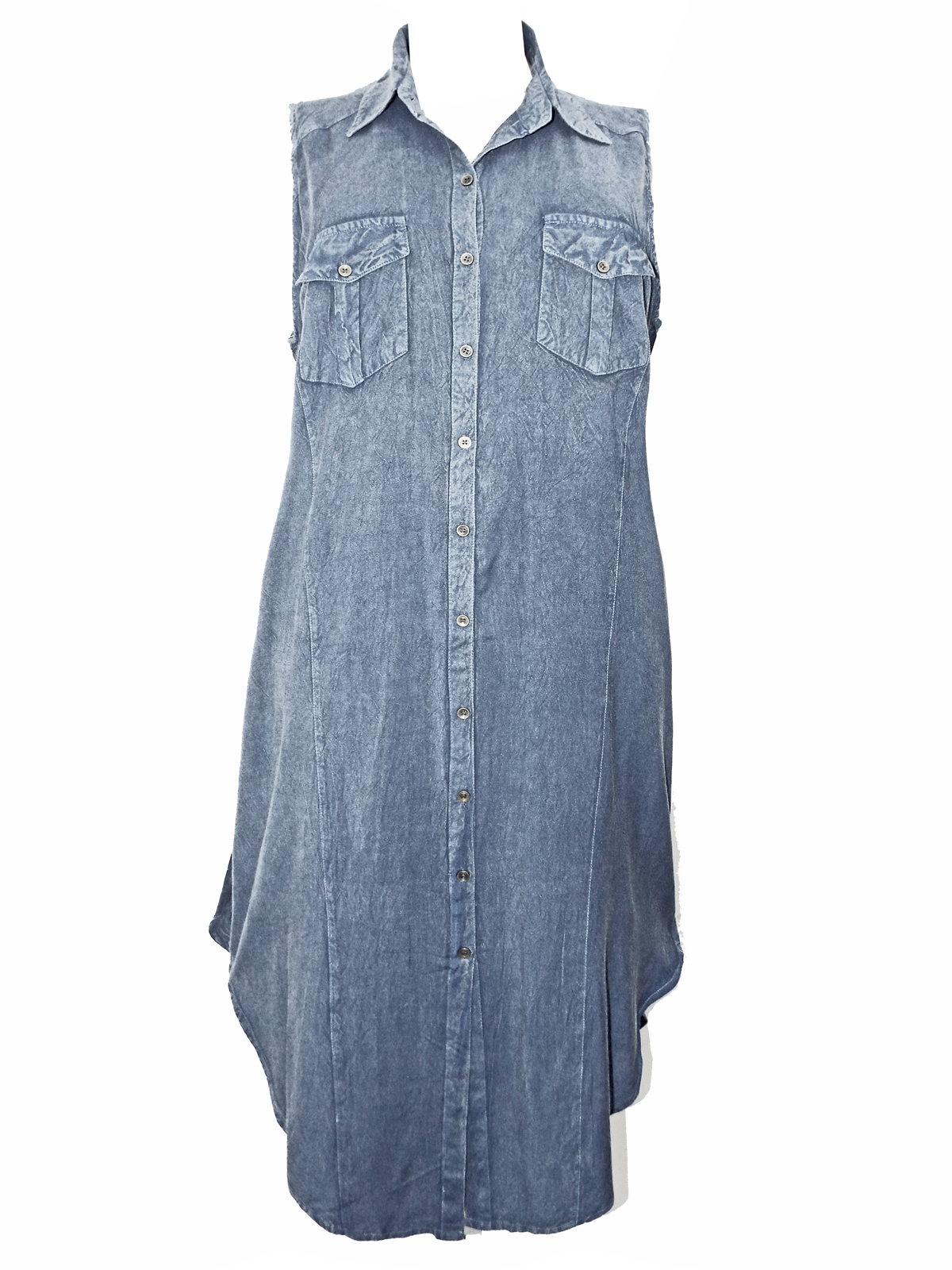 eaonplus DARK-GREY Sleeveless Collared Shirt Dress - Plus Size 18/20 to ...