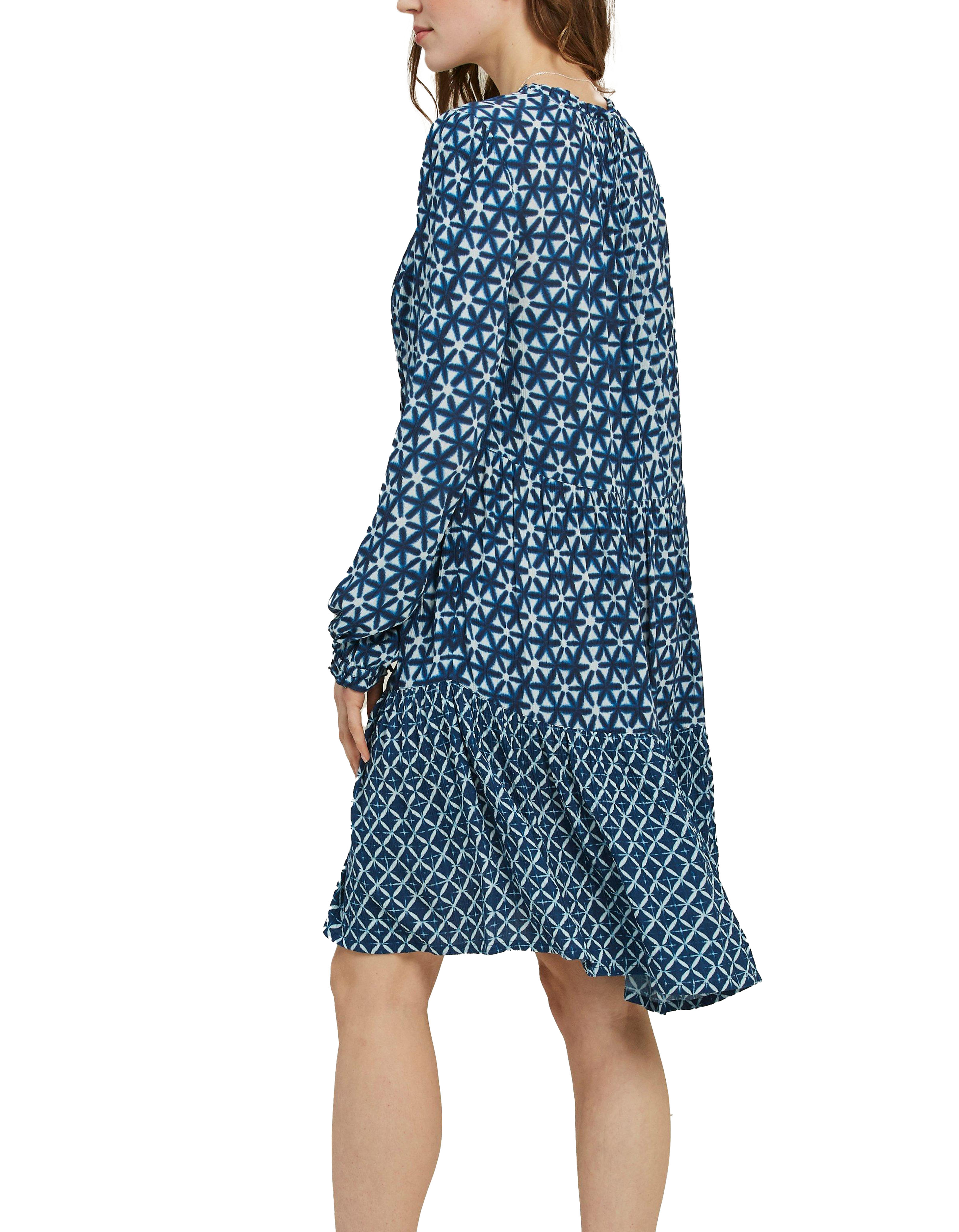 WEST K Women's Eva Long Sleeve Tiered Dress - Xlarge - Blue Non Print