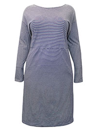 WS NAVY Pure Cotton Striped Long Sleeve Dress - Plus Size 18 to 20