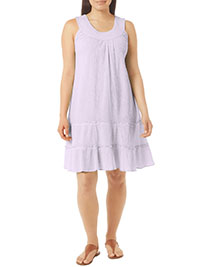 PURPLE Sleeveless Crinkle Gauze Sun Dress - Size 10/12 to 34/36 (US S to 5X)