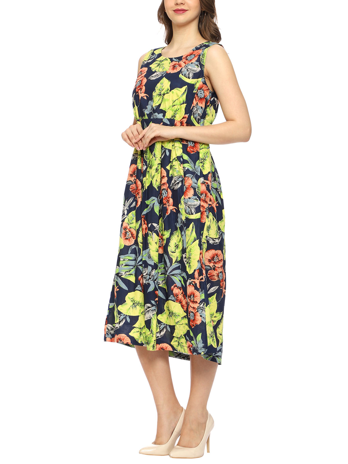 CurvyYou Designer Wholesale Organic Cotton Dresses - - NAVY Sleeveless ...