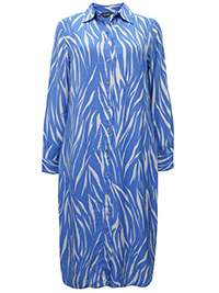 S/DAR BLUE Printed Midi Shirt Dress - Size 6 to 18