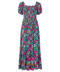 JB MULTI Serena Shirred Boho Dress - Size 12 to 16