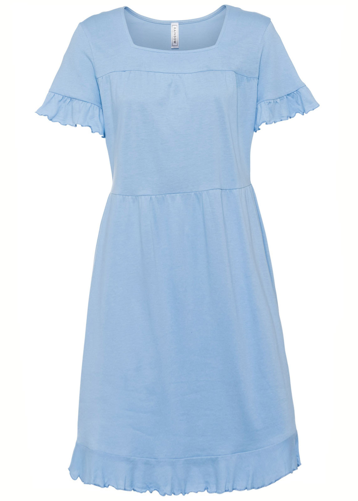 Rainbow - - BLUE Pure Cotton Frill Trim Dress - Size 10/12 to 30/32 (S ...