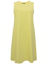 YELLOW Cotton Rich Sleeveless Shift Dress - Size 6/8 to 22 (S to XXL)