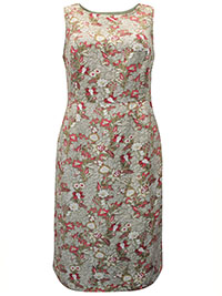 PALE-GREEN Pure Cotton Sleeveless Floral Print Dress - Plus Size 14 to 26