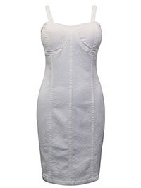 IVORY Cup Detail Denim Mini Dress - Size 10/12 (M)